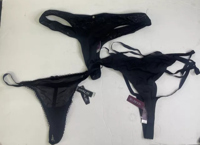 NWT LOT of Victoria Secret Cotton V-String Thong Panties size