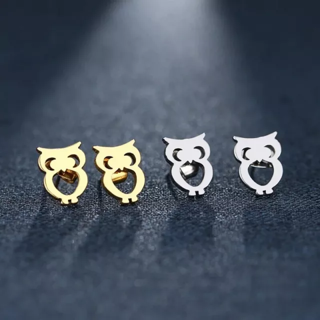 Ohrstecker Ohrringe Schmuck Eule Gold Silber Geschenk Mode Damen Frauen