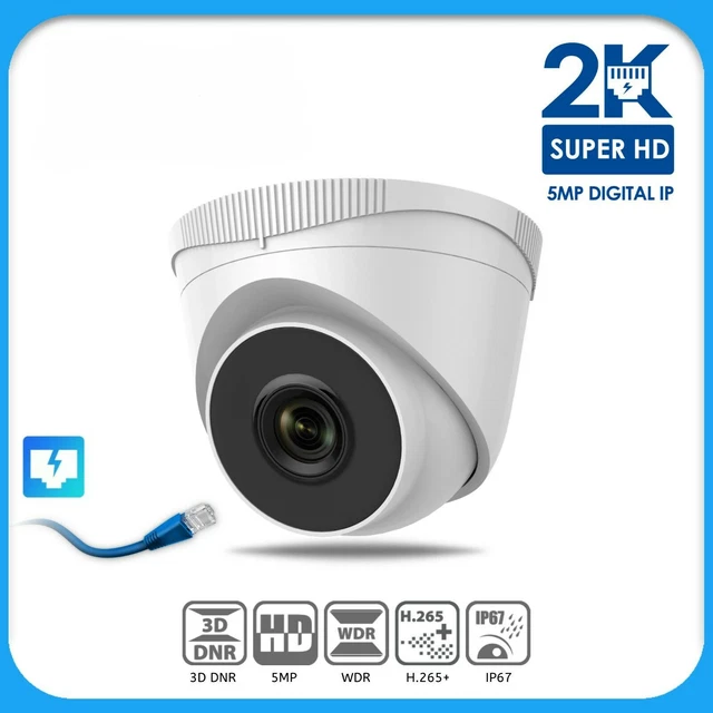 Hizone 5Mp Ip Poe Cctv Dome Camera Outdoor Wide Angle 30M Night Vision 2.8Mm