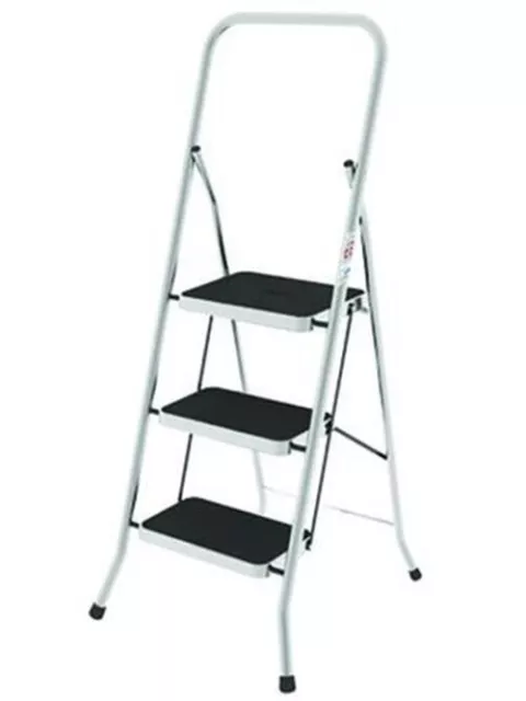 SGABELLO  NEW SECURITY  TUBOLARI ALLUMINIO GRADINI ACCIAIO 3 grad cm.38x26x75h.
