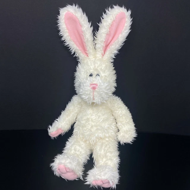 Gund White Bunny Rabbit Plush Best Friends Shaggy Pink Ears 17" Stuffed Animal