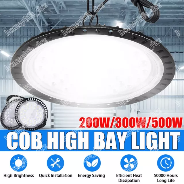 LED High Bay Light UFO Factory Workshop Warehouse Industrial Lights Lamp 6500K