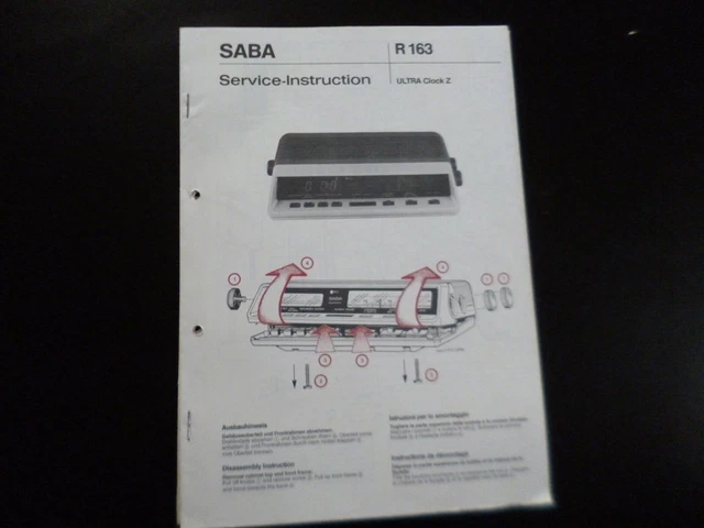 ORIGINAL SERVICE MANUAL Schaltplan SABA ULTRA Clock T EUR 11,90 ...