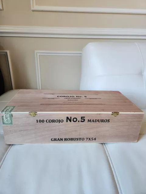 Gran Habano 100 Corojo #5 Maduros Empty Wooden Cigar Box 17⅞x8⅜x4⅞