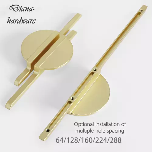 Modern Simple Golden Gray Round Counter Cabinet Door Pulls Door Handle Hardware 3