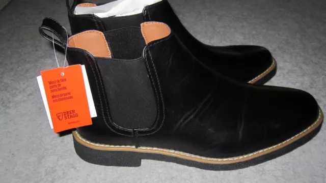 Deer Stags Rockland Ankle Boots Men's Size 9M Black Memory Foam Slip on Classic