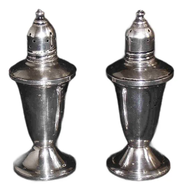 Duchin Creation Weighted Sterling Silver- Glass Lined Salt & Pepper Shakers