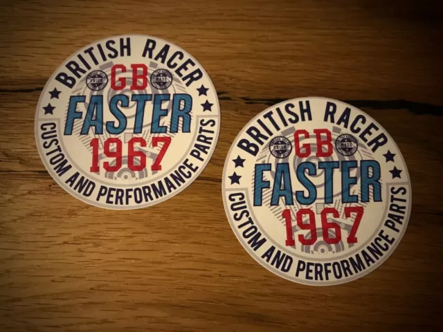 2x British Cafe Racer Aufkleber Custom GB UK Vintage Oldtimer Biker Bobber #088