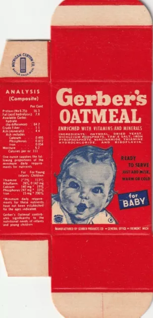 Miniature Gerber's Oatmeal Cereal for a Baby Box