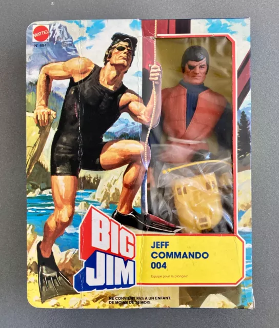 Big Jim Jeff Commando 004 1982 MISB Mattel France #694 original sealed box Spy