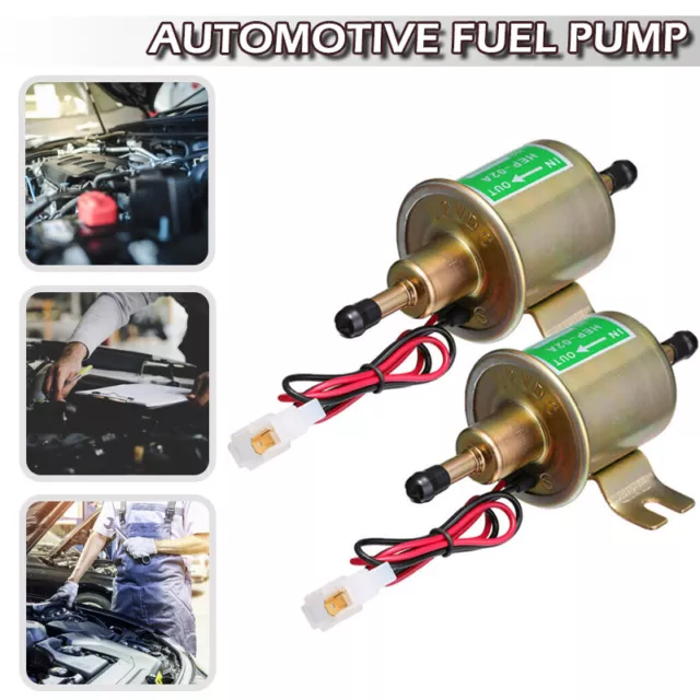 2Packs 12V Electric Fuel Pump HEP-02A Universal Inline Low Pressure Gas Diesel