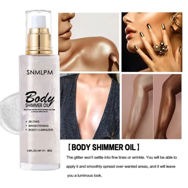 Moisturing Body Oil Shimmer Glow Liquid Body Highligther  Face & Body