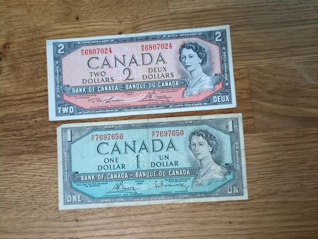 (2) 1954 Canadian Dollars