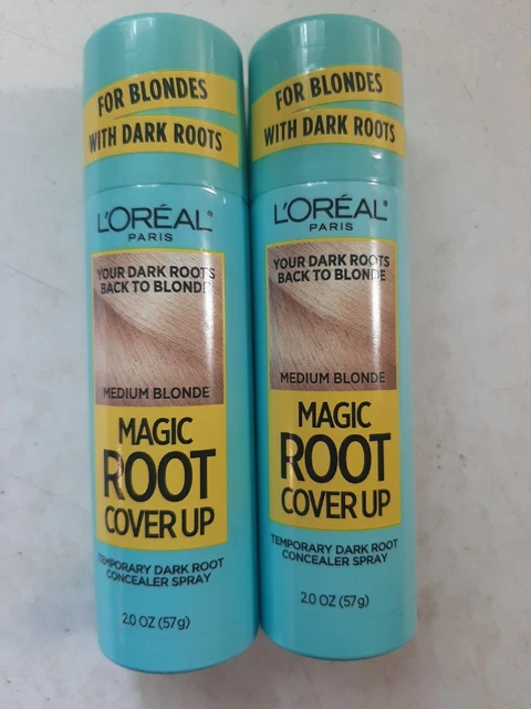NEW Loreal Magic Root Cover Up Gray Concealer Spray Medium Blonde LOT OF 2