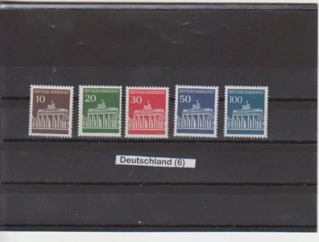 Deutschland Serie:  Brandenburger Tor postfrisch 1966   Minr: DE 506v-DE 510v