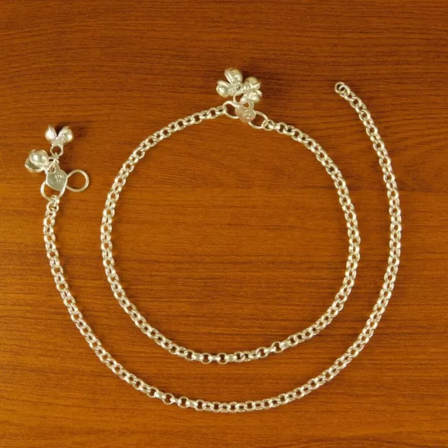 Versilberte Fußkettchen, Strand-Knöchelarmbänder, Payal-Hochzeit, Modeschmuck