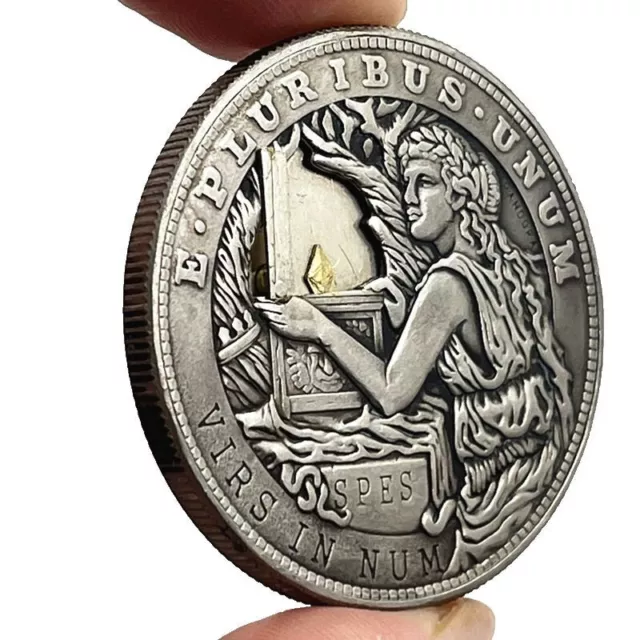 Movable Mechanism Coin Hobo Nickel PANDORA`S HOPE Roman Booteen Amazing Art Gift
