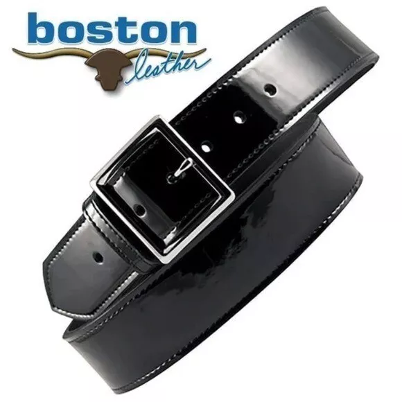 BOSTON LEATHER PATENT leather belt wide size 36 $35.00 - PicClick