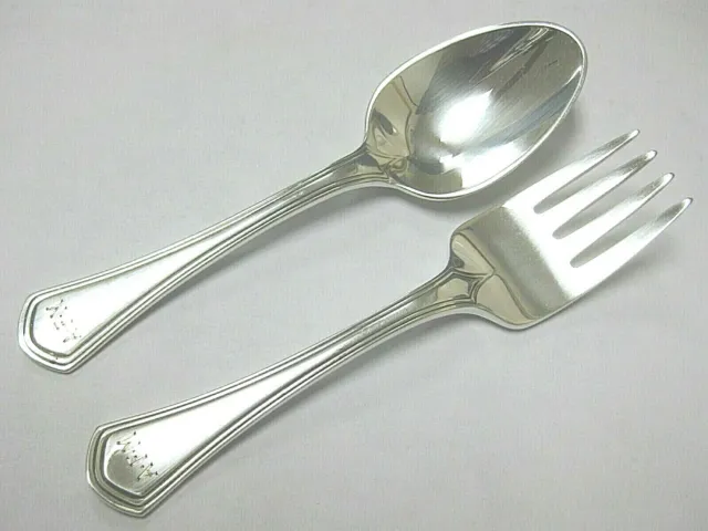 Tiffany & CO Sterling Silver 2 Pc Baby Set Fork Spoon TIS10 Pattern 4-6/8" USA