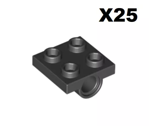 Lego ® Lot 25 Plaque Essieu 2X2 Plate Modified with Holes Black 2817 NEW