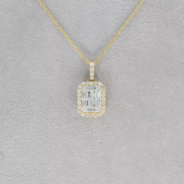 Wert 3420 € Brillant Diamant Anhänger mit Kette in 750 18 Karat Gelb Gold