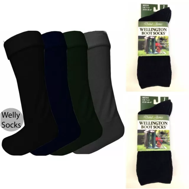 Unisex  Plain Wellington Welly Wellie Liners Thermal Boot Socks- Khaki