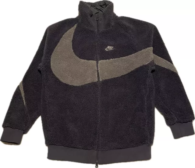 Mens Nike Big Swoosh Reversible Boa Fleece Jacket Size S