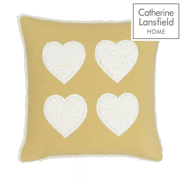 Catherine Lansfield Cosy Heart Cushion Cover Sherpa Fleece Luxury Covers 17 x 17 3