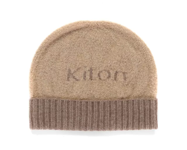 NWT KITON napoli BEANIE CAP hat pure cashmere beige extraluxury Italy