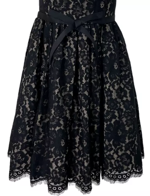 Neiman Marcus Robert Rodriguez Target Womens Dress 8 Black Lace Beige Lined 3