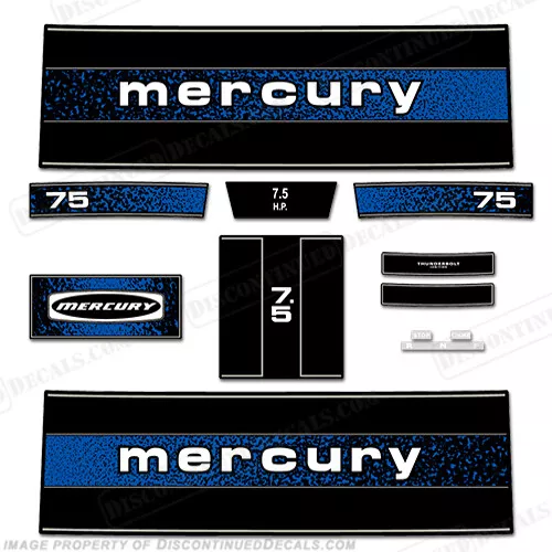 Fits Mercury 1979 7.5HP Outboard Engine Decals