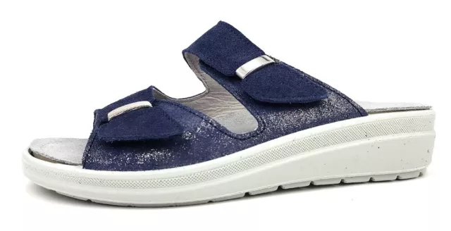 Rohde Rivella Damenschuhe Pantoletten Bequem Pantolette Blau Freizeit