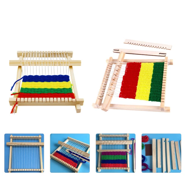 2 juegos de máquina de tejer para niños juguete hecho a mano telar juguete de tejido juguete educativo