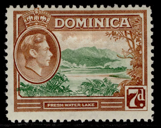 DOMINICA GVI SG105a, 7d green & yellow-brown, M MINT.