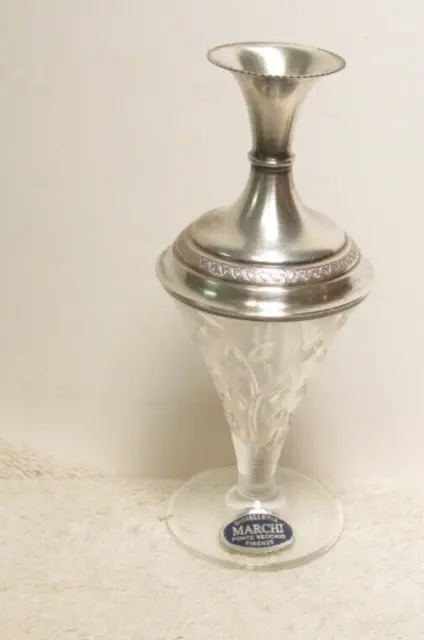 Rare Sterling Silver And Crystal Unique Vase - Must See !!!