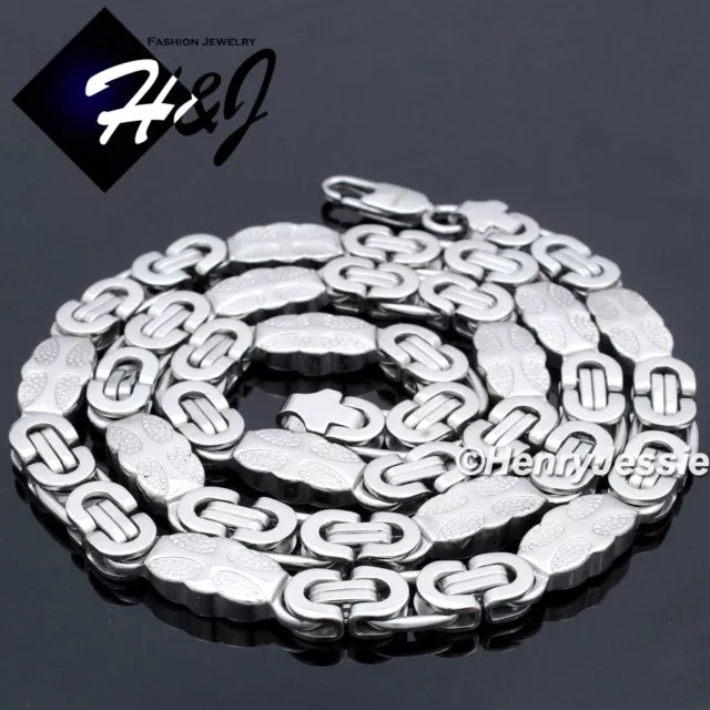 24"MEN Stainless Steel 8mm Silver Flat Byzantine Box Chain Necklace Bracelet*159