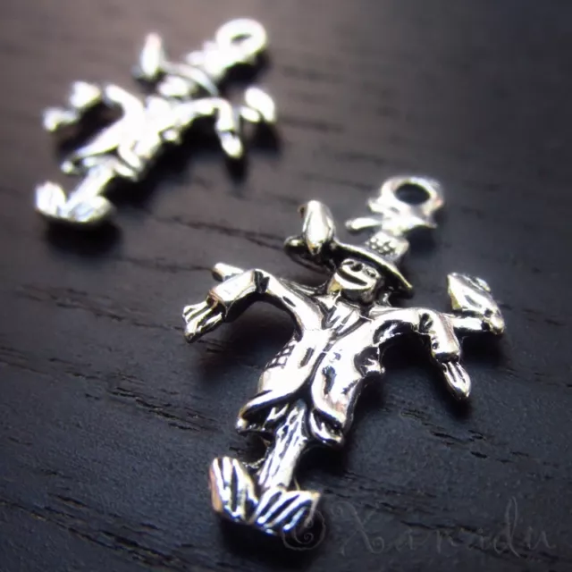 Scarecrow 26mm Wholesale Silver Plated Halloween Charms C1132 - 10, 20 Or 50PCs