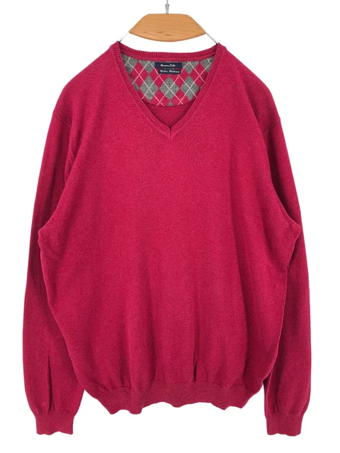 Pull Col V Vintage Ted Lapidus - Années 80 - Bleu/Vert - Taille XL - Acrylique, Coton, Lin - Occasion TB état