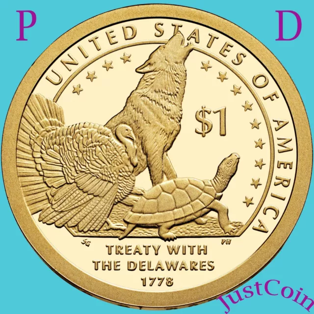 2013 Native American P&D Set Sacagawea Golden Dollar From Uncirculated Mint Roll