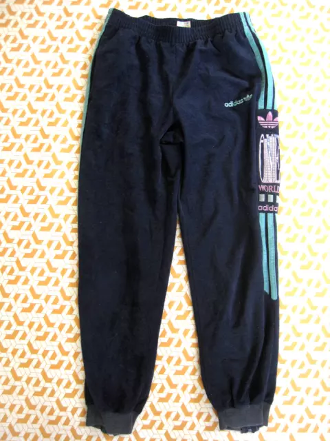 Pantalon Adidas One World 80'S Marine Velour Survetement vintage - 12 ans