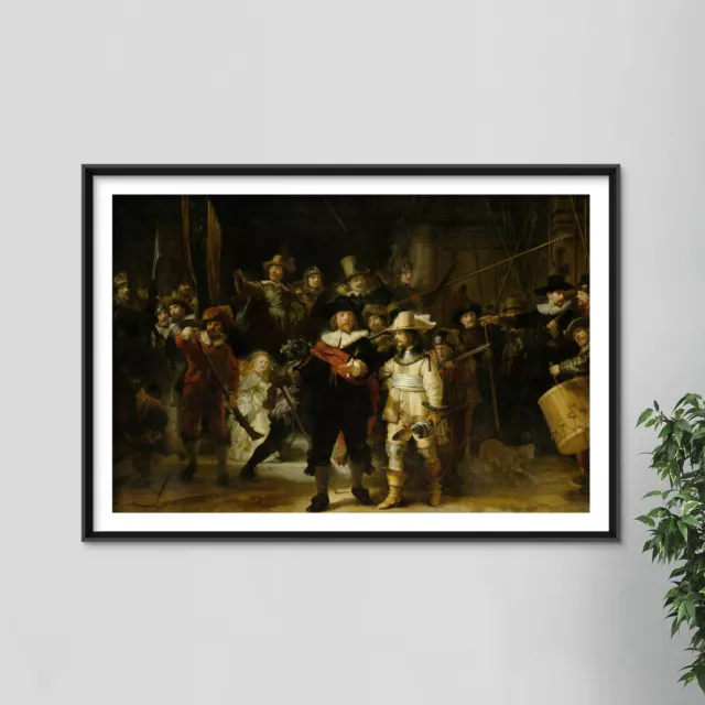 Rembrandt - The Night Watch (1642) - Classic Painting Photo Poster Print Art