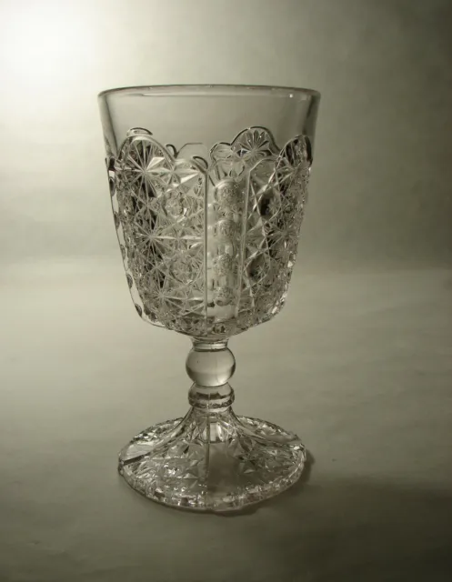 EAPG Adams No.86 US Glass Daisy and Button with Thumbprint Panels Goblet