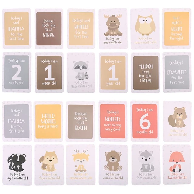 Durable Baby Age Card Cards 0-12 Months the 1st Year Picture Photo Cards
