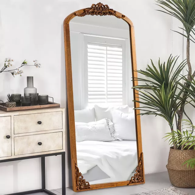 Wooden Arch Mirror Wall Mirror Vintage Decorative Mirror Living Room Bedroom