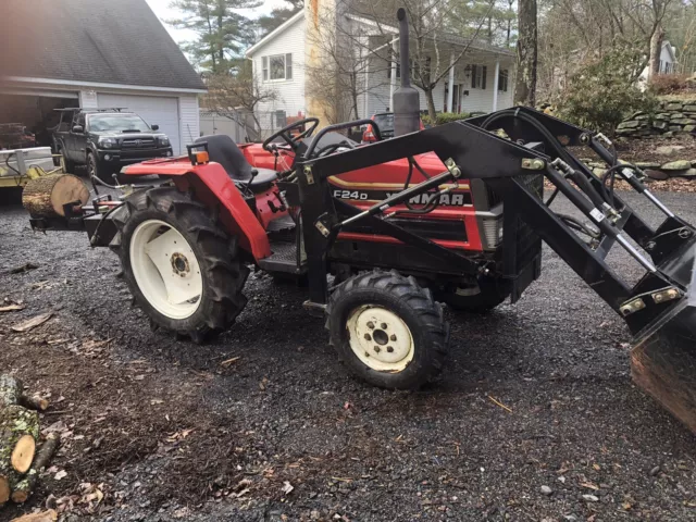 4x4 Yanmar F24d 28Hp Diesel Tractor With Loader And Custom HD Wood Splitter