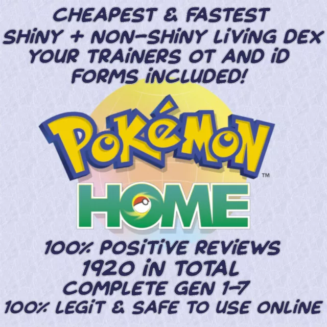 POKÉMON HOME COMPLETE Living Dex 11.800 Pokémon EUR 11,46 - PicClick ES