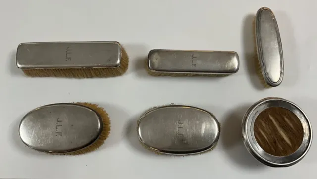 Unique Antique Tiffany & Co Sterling Silver Set Of 6 Clothing Brush.