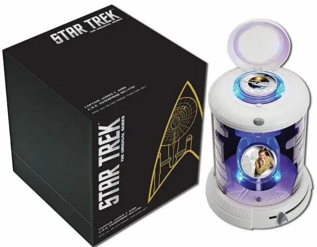 2015 Star Trek Enterprise Captain Kirk Perth Mint Lighted 2 Coin Set