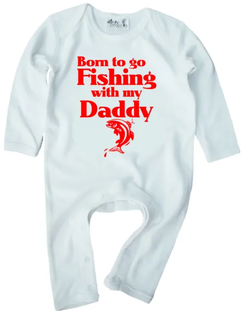 Abiti da pesca bambino ""Born to go Fishing with My Daddy"" tuta bambino padre