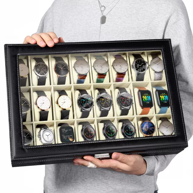 6/10/12/24 Grids Watch Box Watch Case Watch Display Case Jewellery Organiser Box